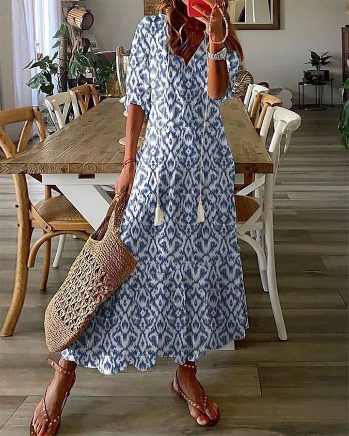 Michaela - Abito Boho con Design Coprente per la Pancia