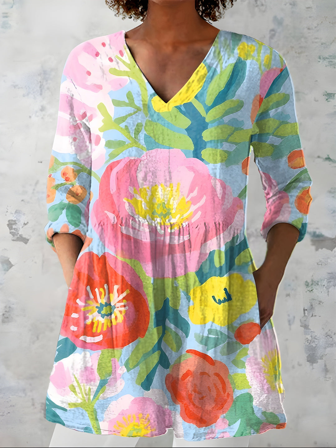 Gabriella | Blusa Lunga con Scollo a V – Perfetta per l'Autunno