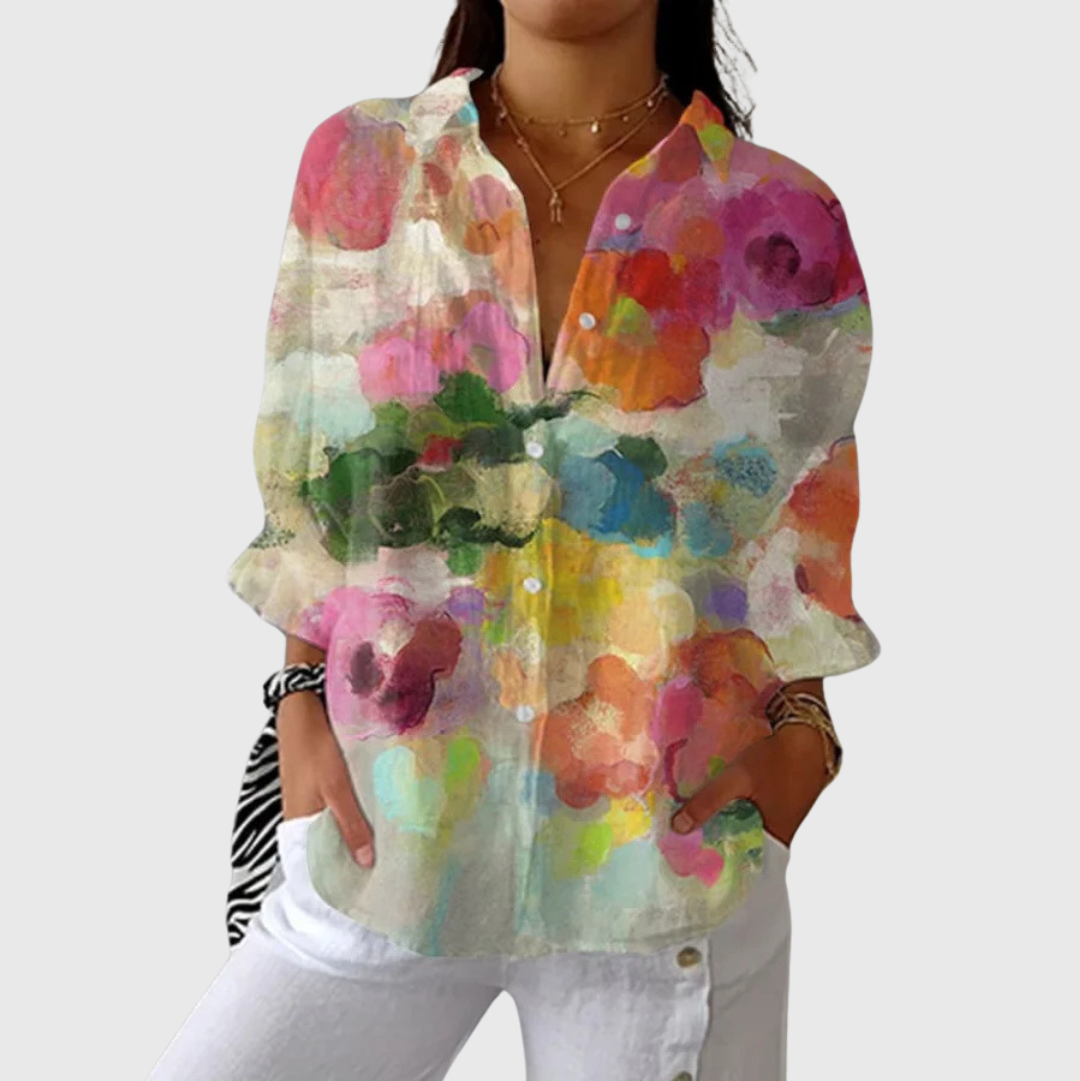 Camicia Leggera e Colorata con Motivo Stampato