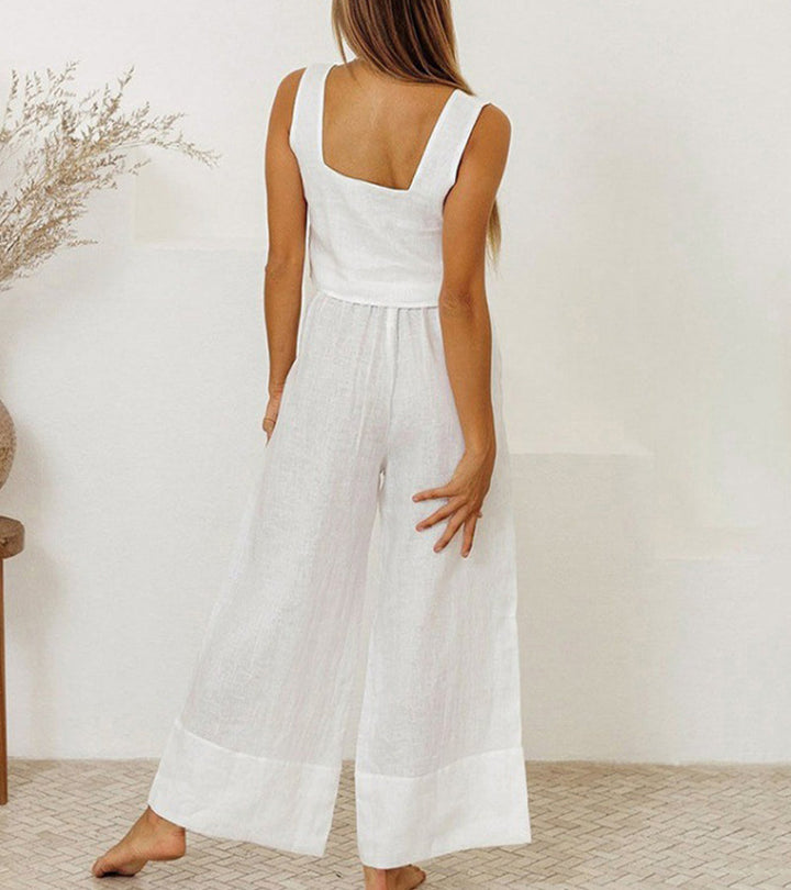 Megan - Set Minimalista con Top e Pantaloni Svasati