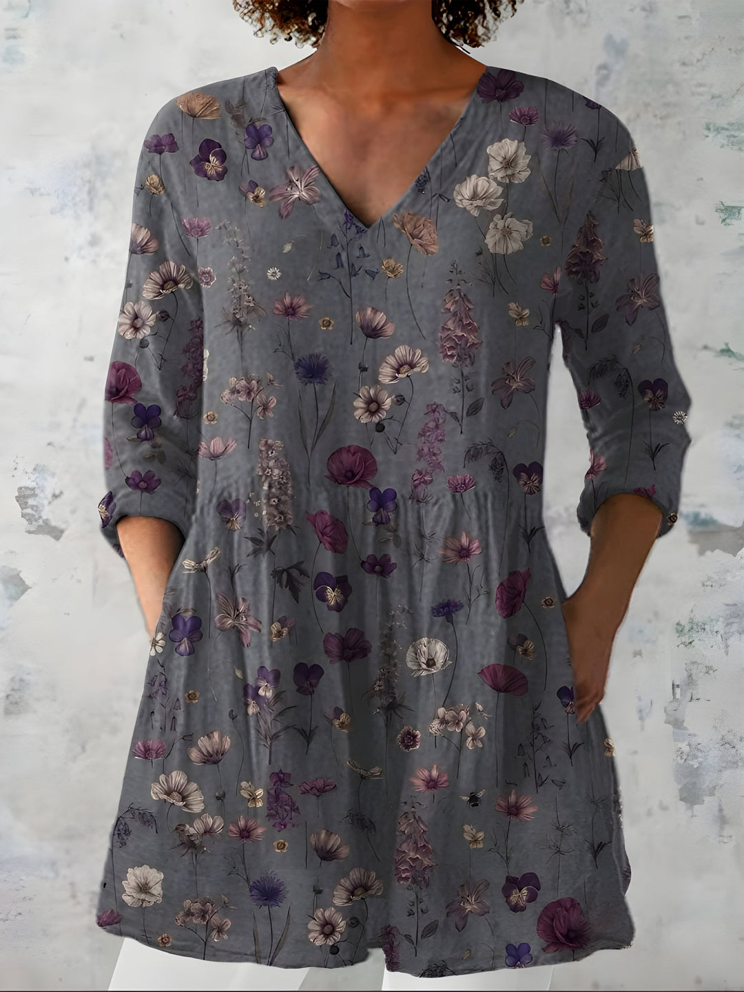 Sofia | Blusa Lunga con Scollatura a V – Perfetta per l'Autunno