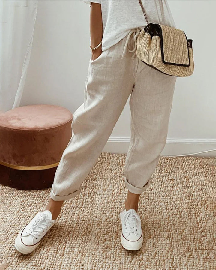 Pantaloni Eleganti e Confortevoli in Tessuto Fluido