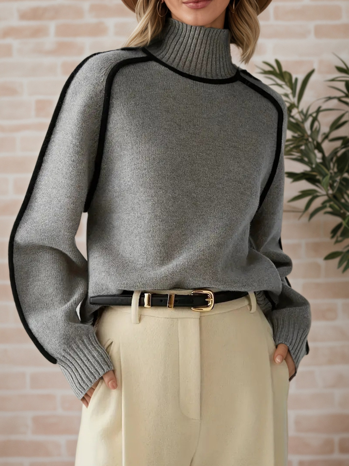 Donna | Elegante Maglione con Collo Alto