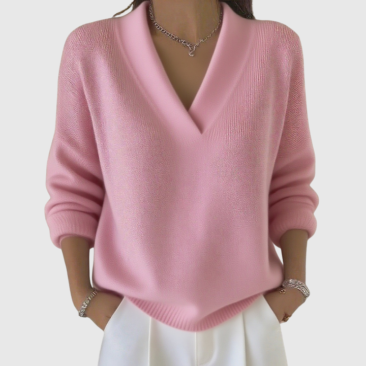 Faye | Maglione Casual in Morbido Collo a V