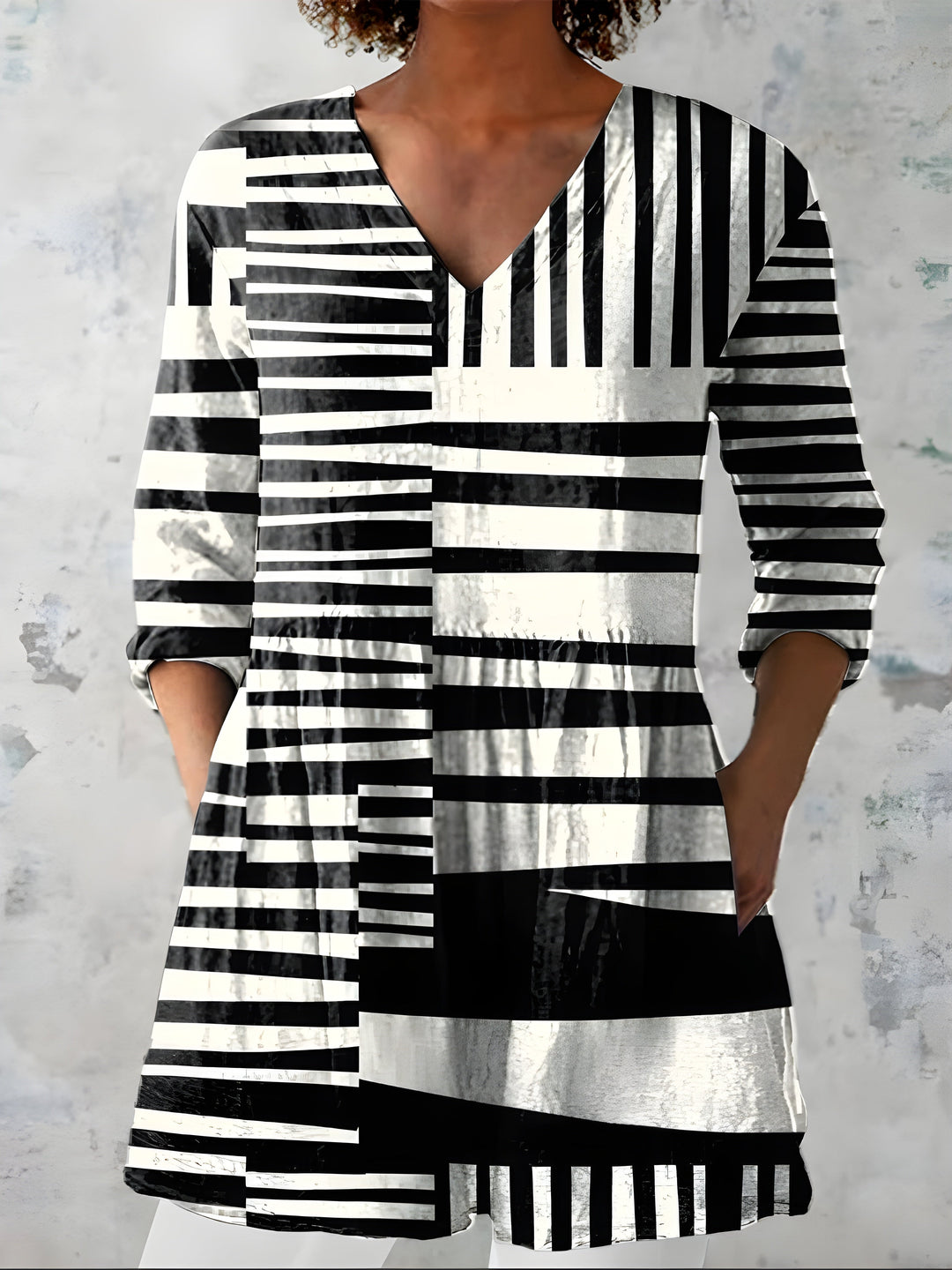 Arianna | Blusa Lunga con Scollatura a V – Perfetta per l'Autunno