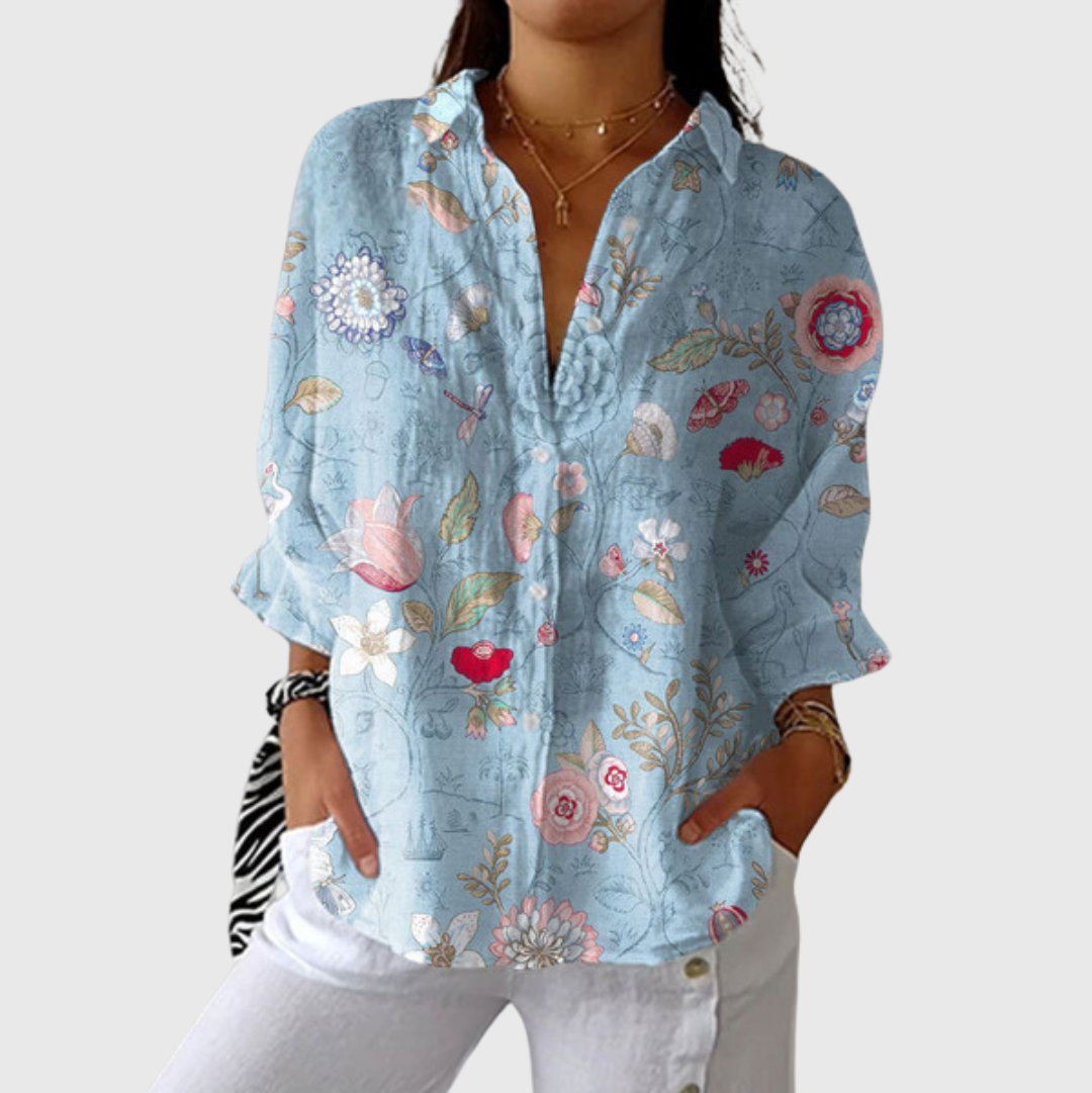 Leggera Blusa Stampata dai Colori Vivaci