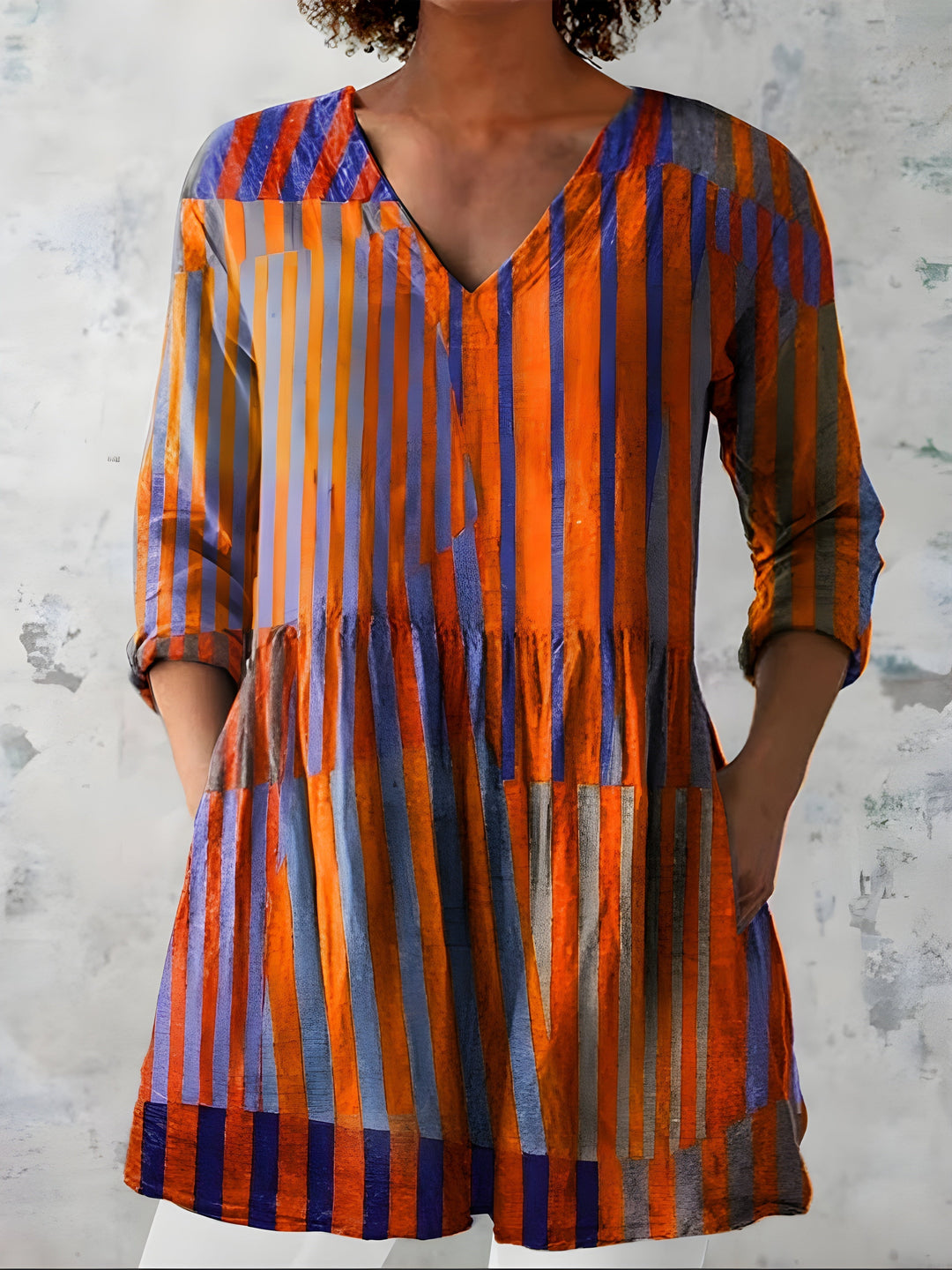 Vittoria | Blusa Lunga con Scollatura a V – Perfetta per l'Autunno