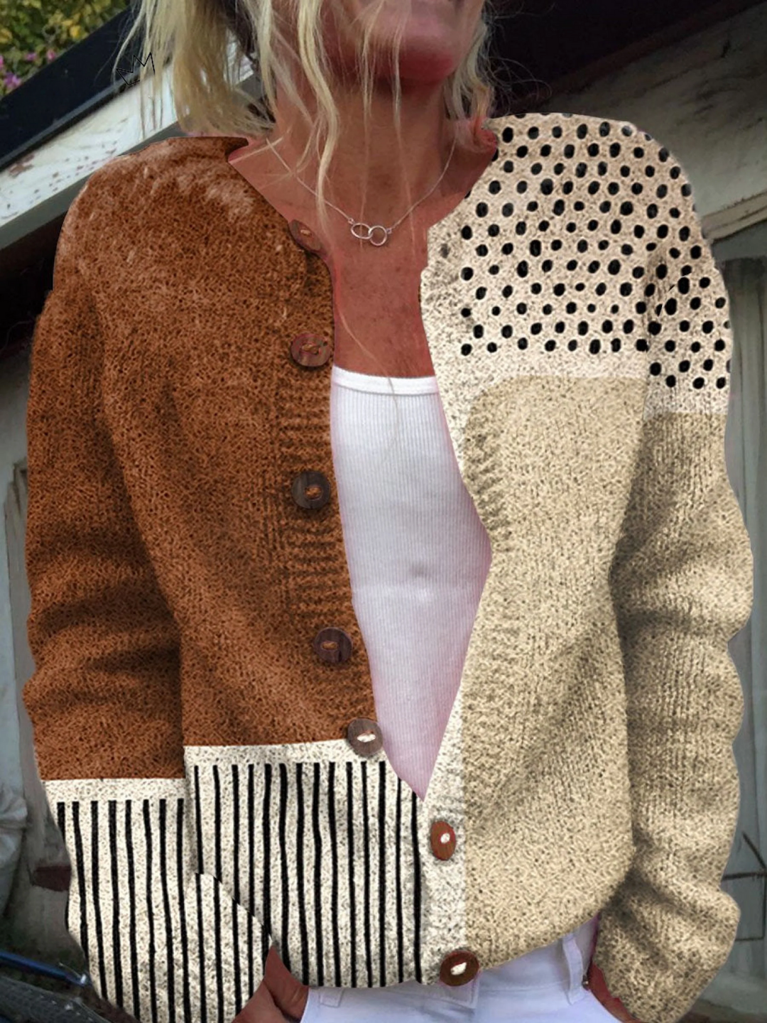 Gudrun | Patchwork Knit Cardigan