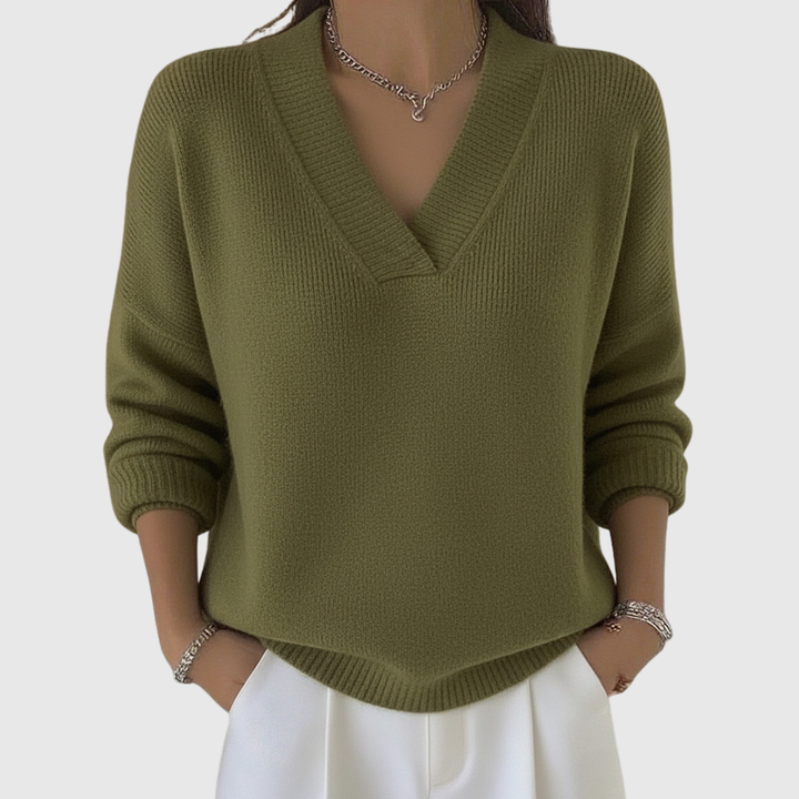 Faye | Maglione Casual in Morbido Collo a V