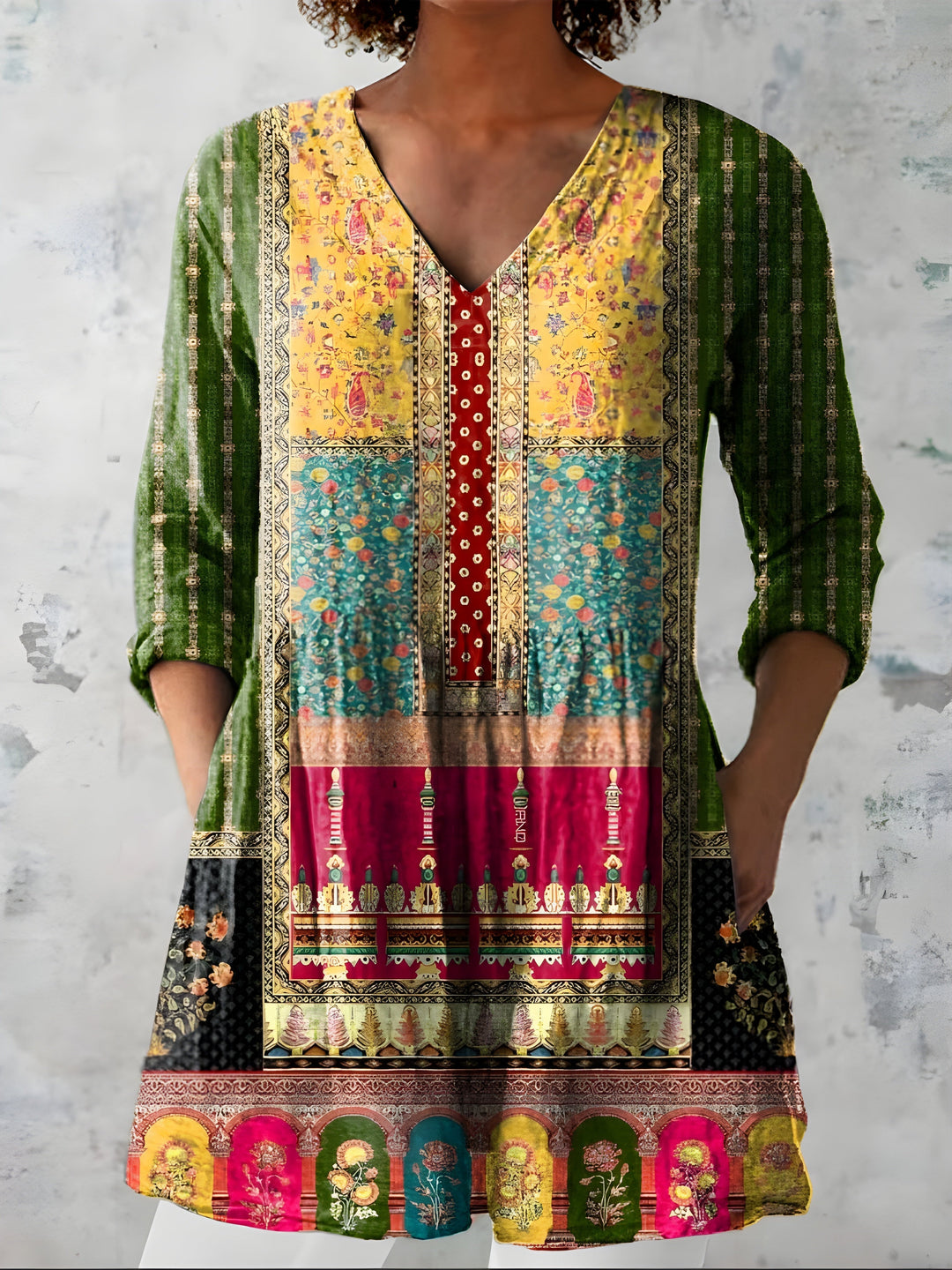 Martina | Blusa Lunga con Scollatura a V – Perfetta per l'Autunno