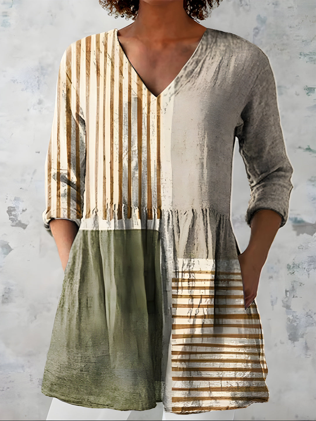 Alessia | Blusa Lunga con Scollo a V – Perfetta per l'Autunno