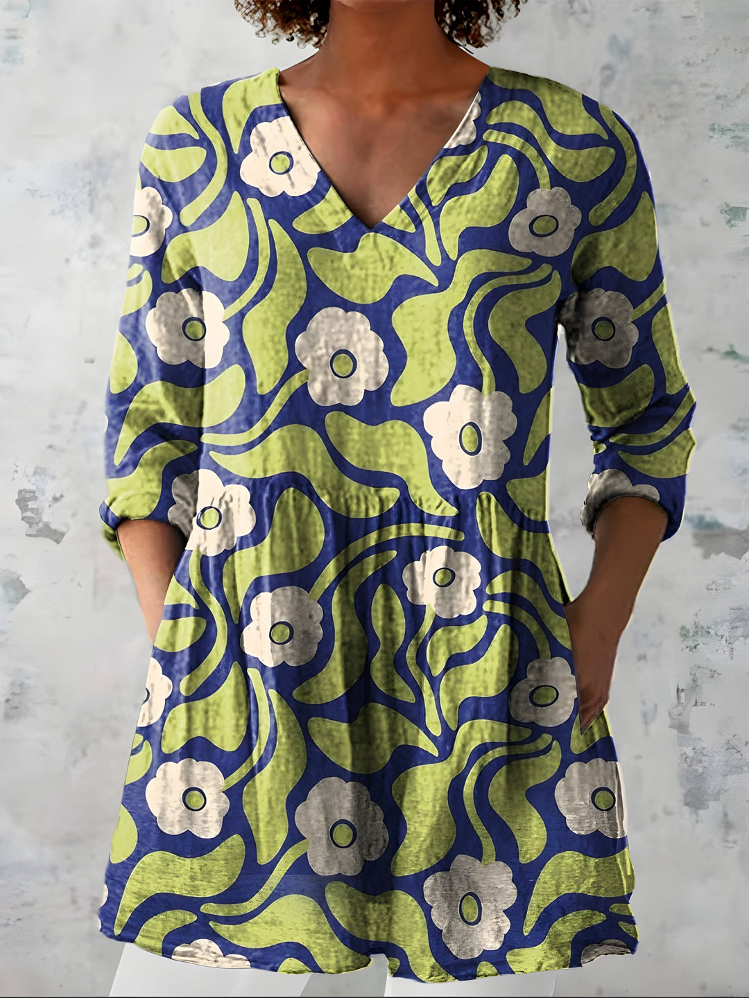 Paola | Blusa Lunga con Scollatura a V – Perfetta per l'Autunno