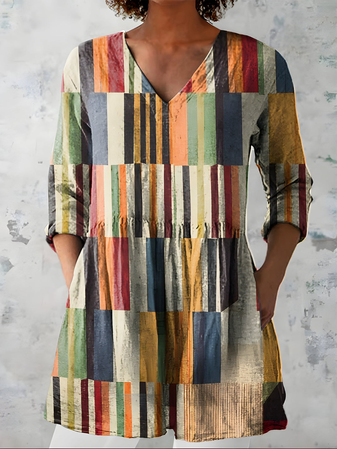 Giulia | Blusa Lunga con Scollatura a V – Perfetta per l'Autunno