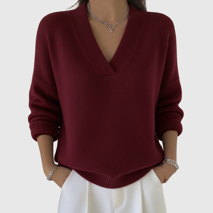 Faye | Maglione Casual in Morbido Collo a V