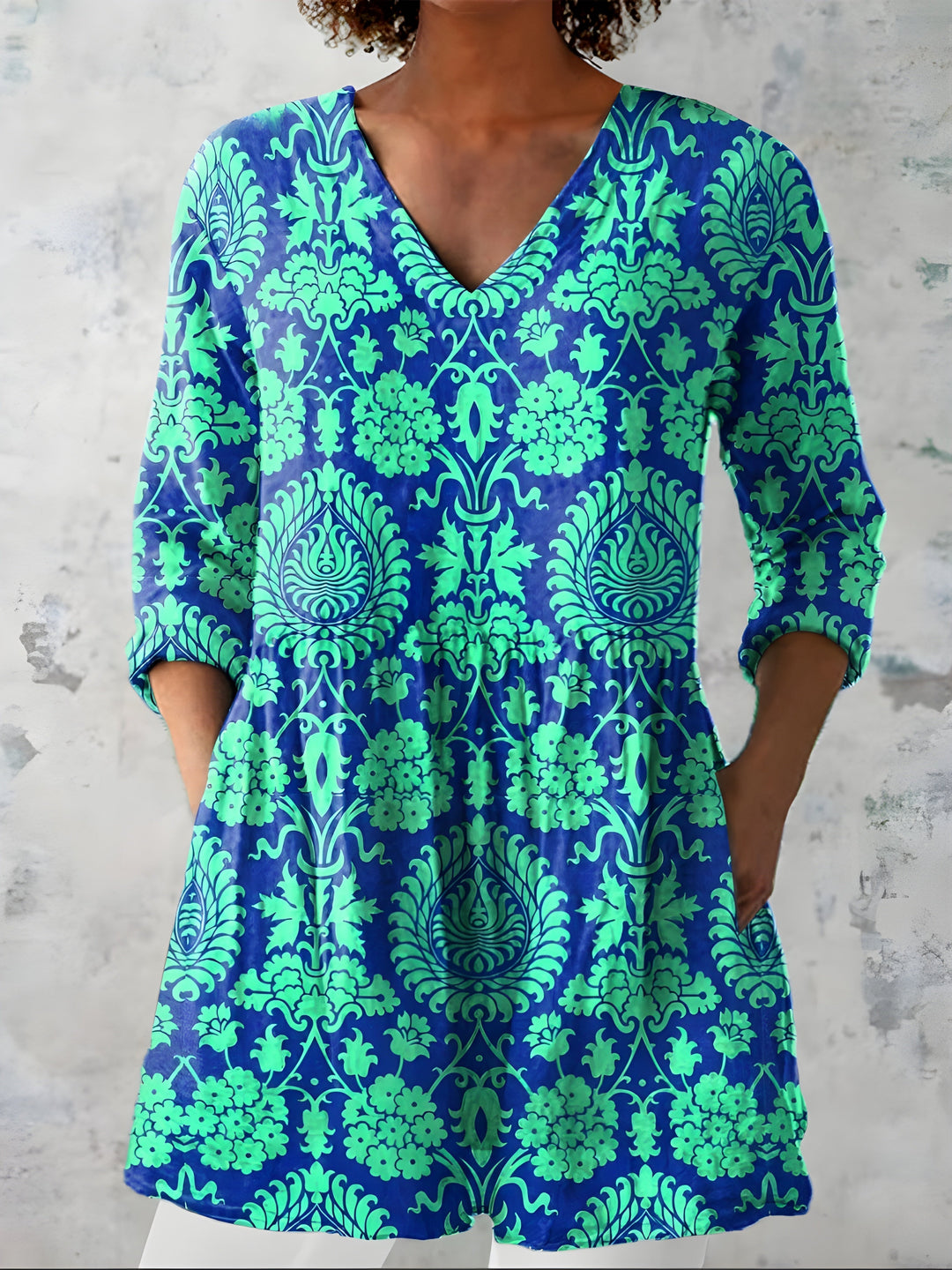 Ginevra | Blusa Lunga con Scollatura a V – Perfetta per l'Autunno