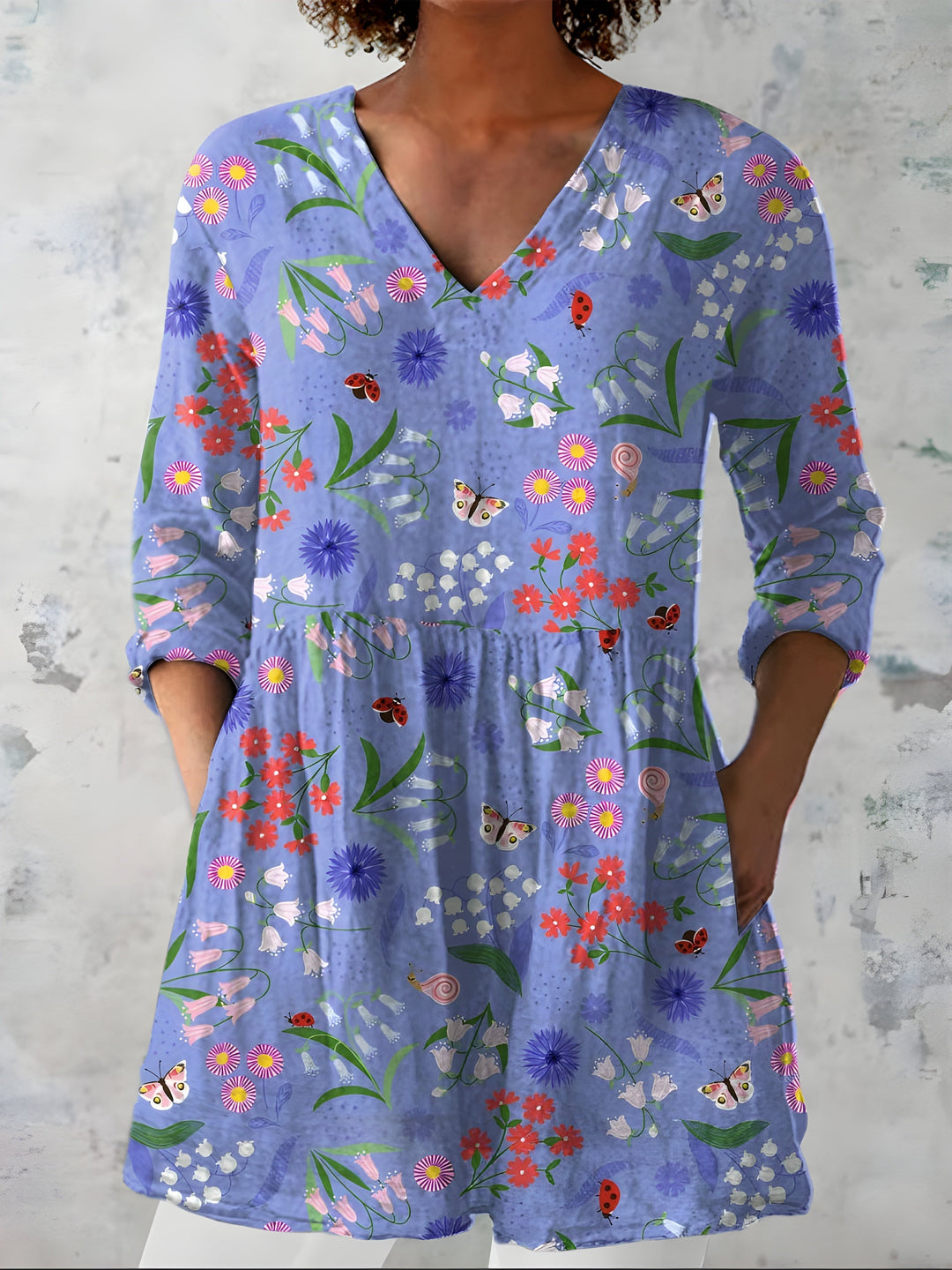Francesca | Blusa Lunga con Scollatura a V – Perfetta per l'Autunno
