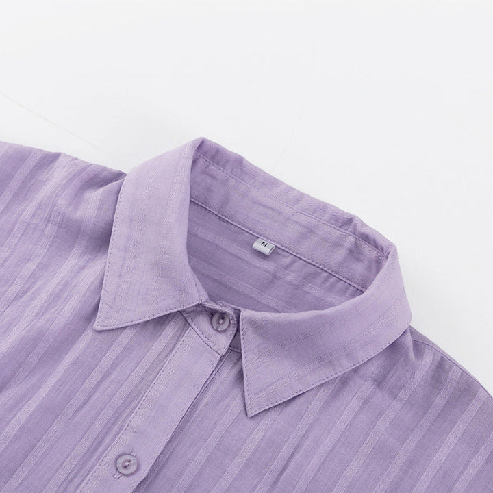 Viola - Set Completo con Camicia Bottonata e Pantaloni Corti Leggeri