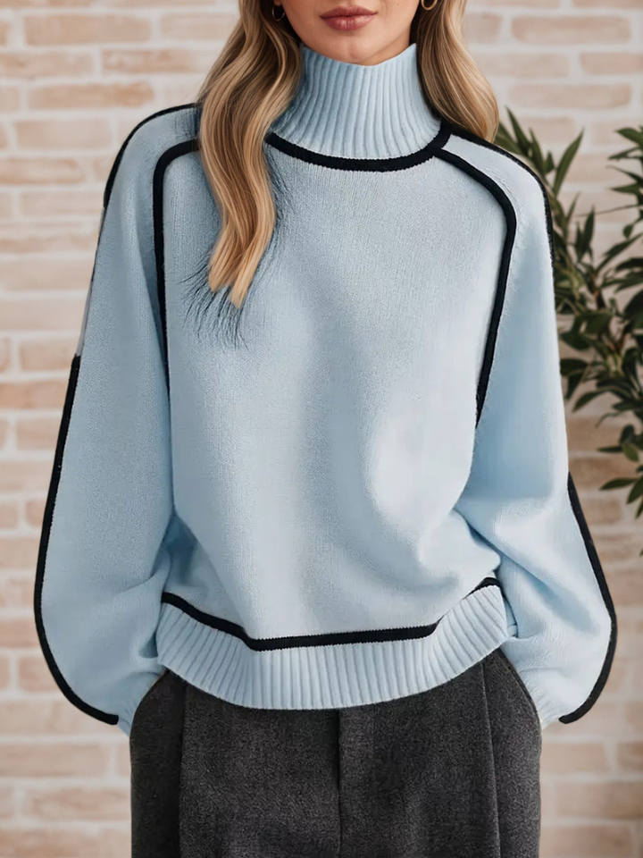 Donna | Elegante Maglione con Collo Alto