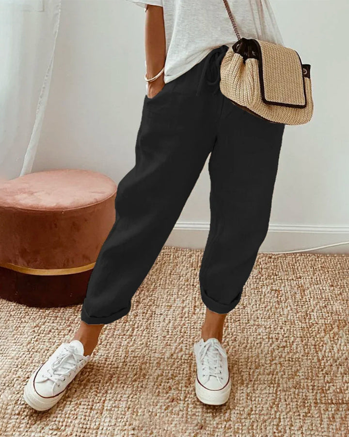 Pantaloni Eleganti e Confortevoli in Tessuto Fluido