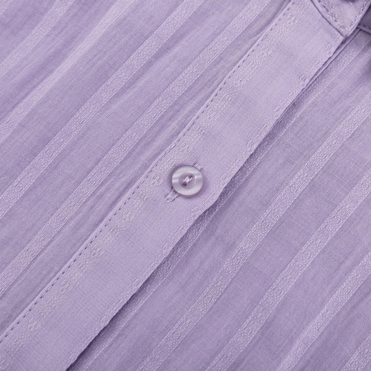 Viola - Set Completo con Camicia Bottonata e Pantaloni Corti Leggeri