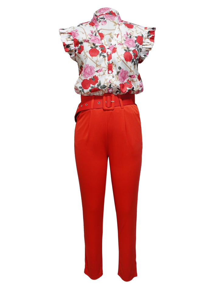 Florabel - Elegante Conjunto con Mangas Volantes