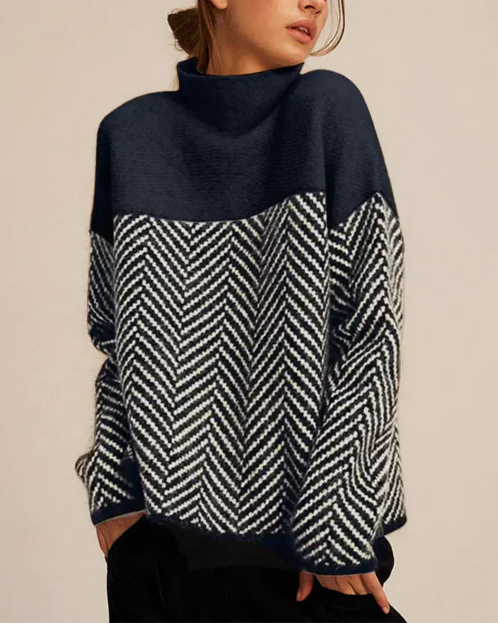 "Norah | Maglione in Cotone con Collo Alto" can be rewritten as "Norah | Maglione in Cotone con Collo Alto Elegante".