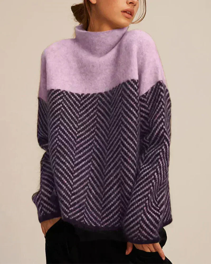 "Norah | Maglione in Cotone con Collo Alto" can be rewritten as "Norah | Maglione in Cotone con Collo Alto Elegante".