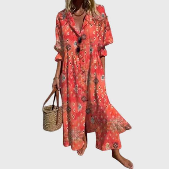 Zariah | Elegante Abito Maxi in Stile Bohémien