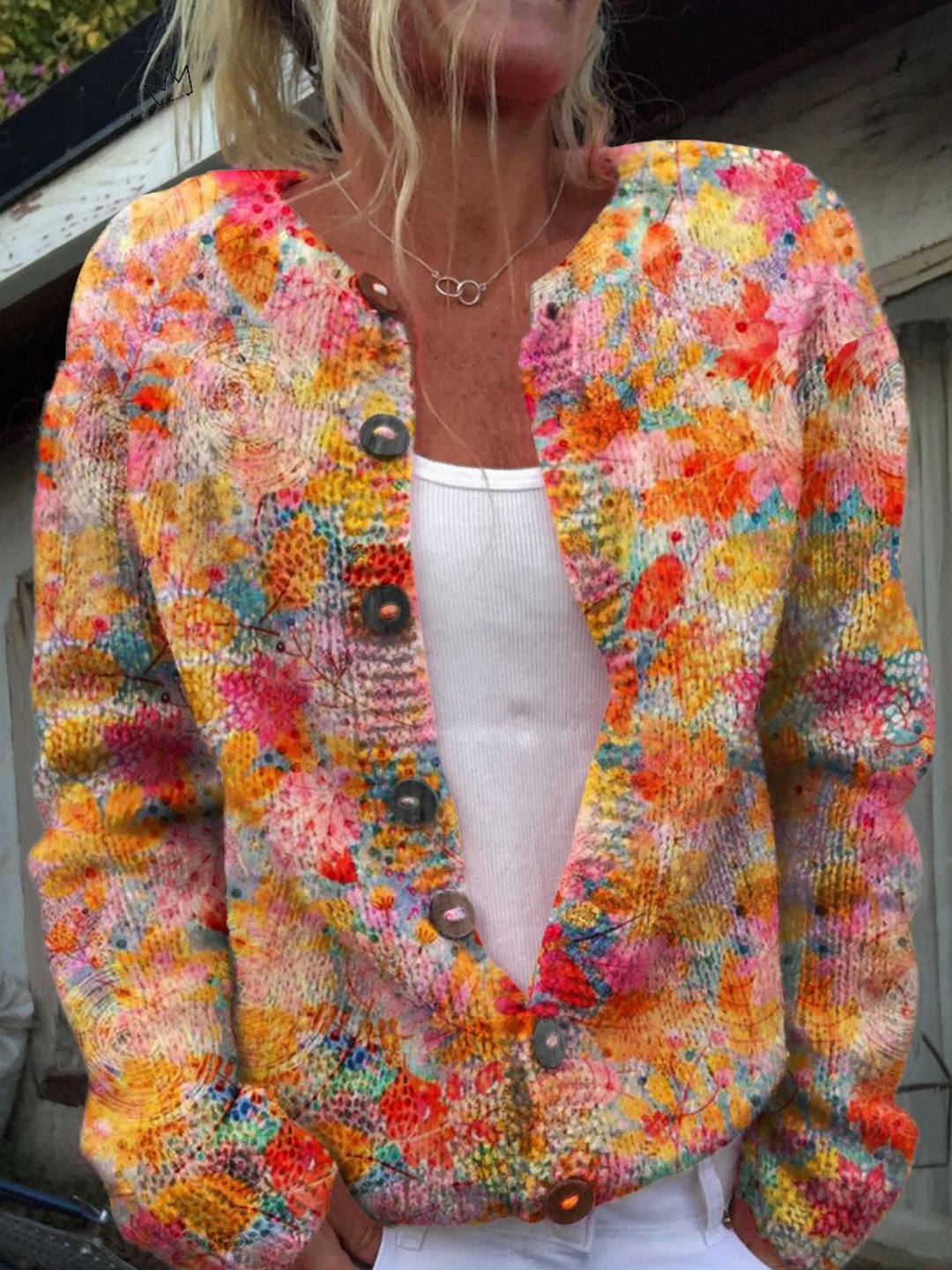 Sonja | Cardigan Colorato con Stampa Floreale