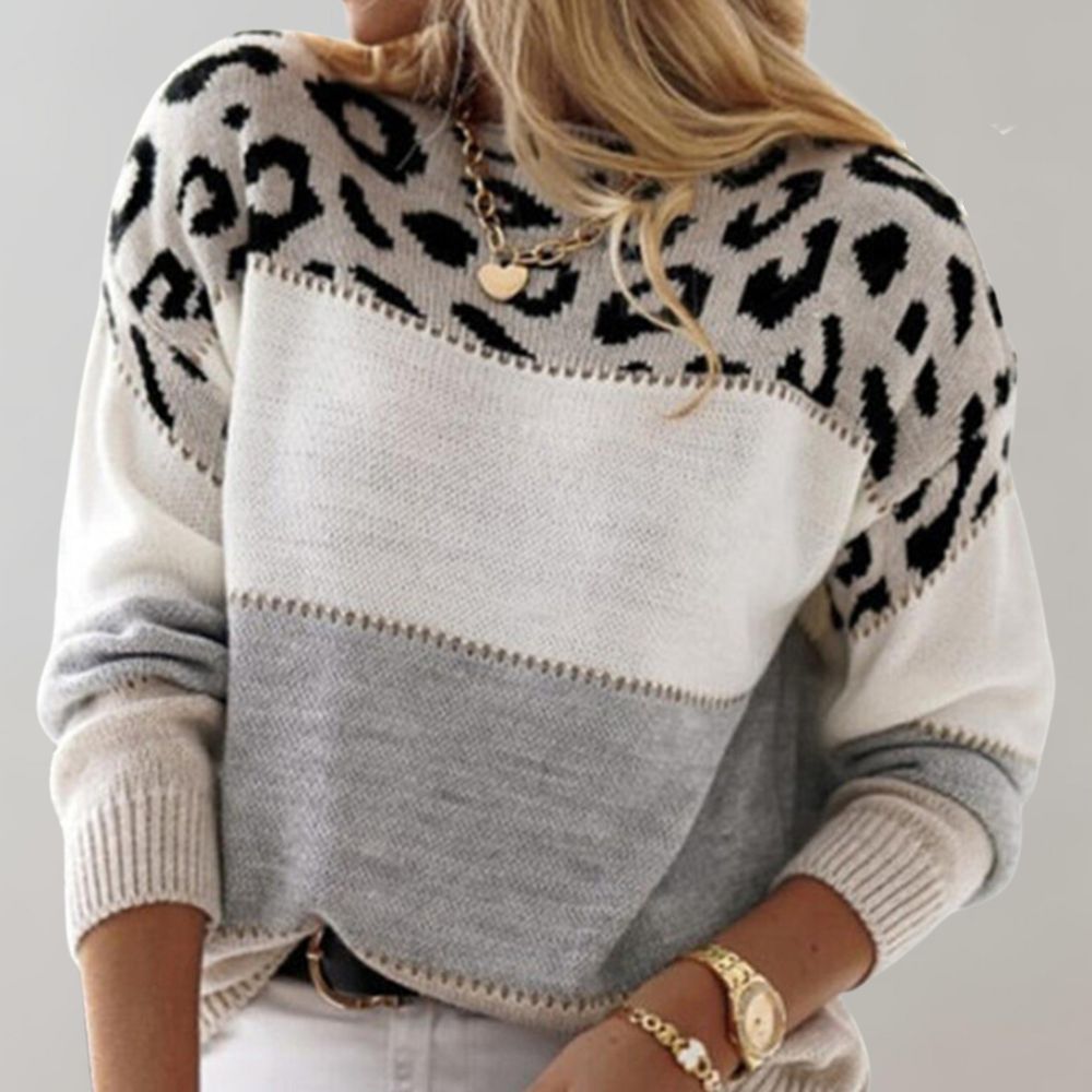 Louise™ | Elegante Maglione con Stampa Leopardata