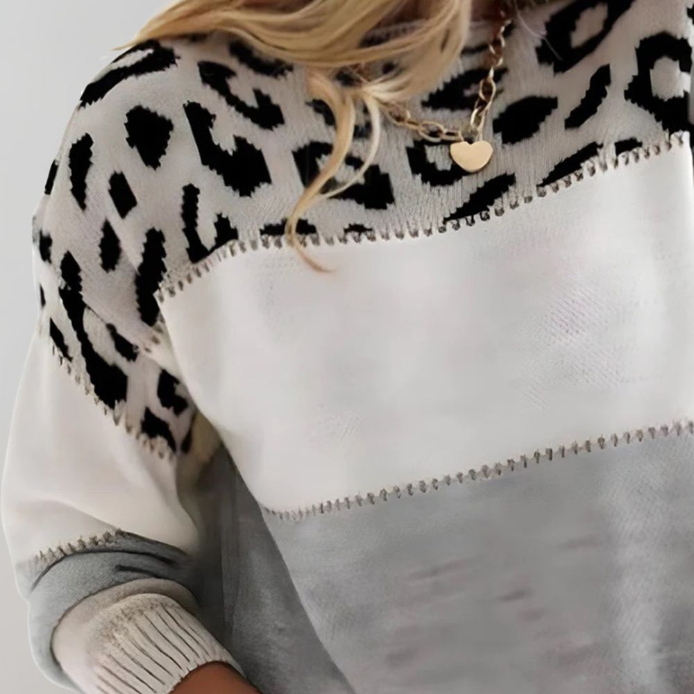Louise™ | Elegante Maglione con Stampa Leopardata