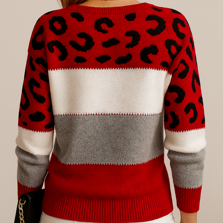 Louise™ | Elegante Maglione con Stampa Leopardata