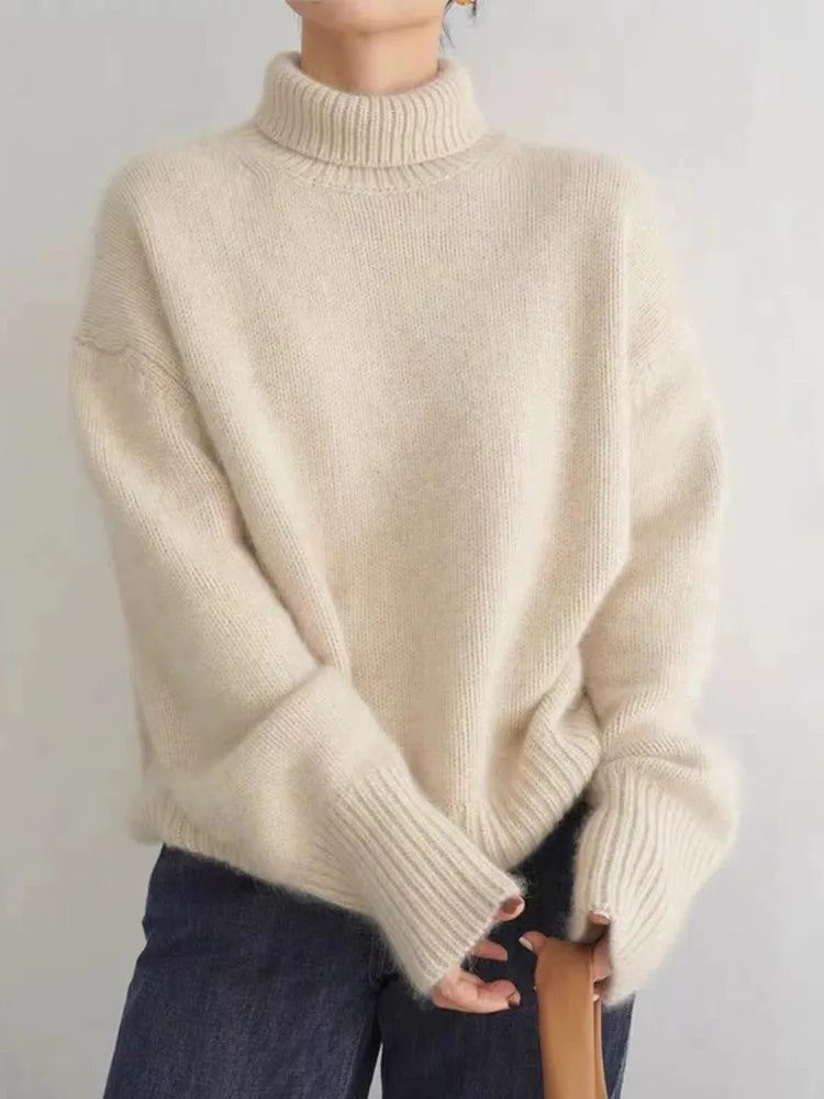 Amaya | Lussuoso Maglione in Cashmere con Collo Alto
