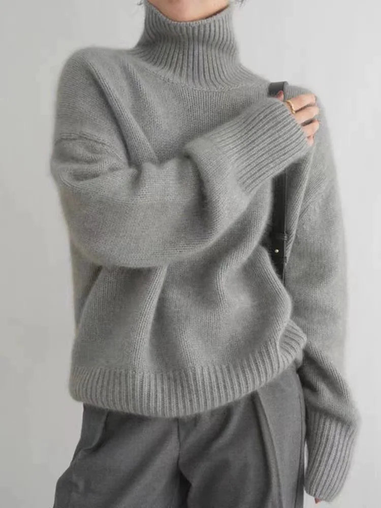Amaya | Lussuoso Maglione in Cashmere con Collo Alto