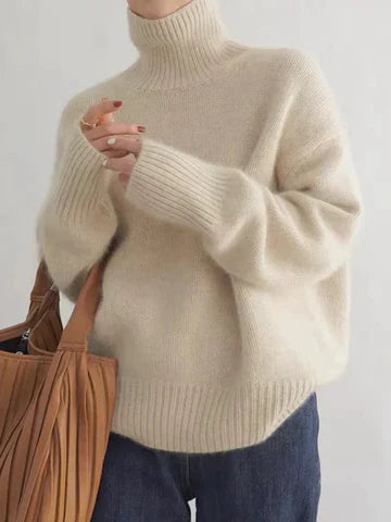 Amaya | Lussuoso Maglione in Cashmere con Collo Alto
