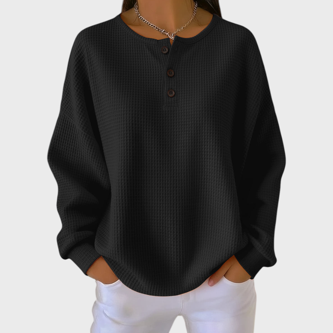 Hélène - Pullover Arancione in Morbido Tessuto a Nido d'Api