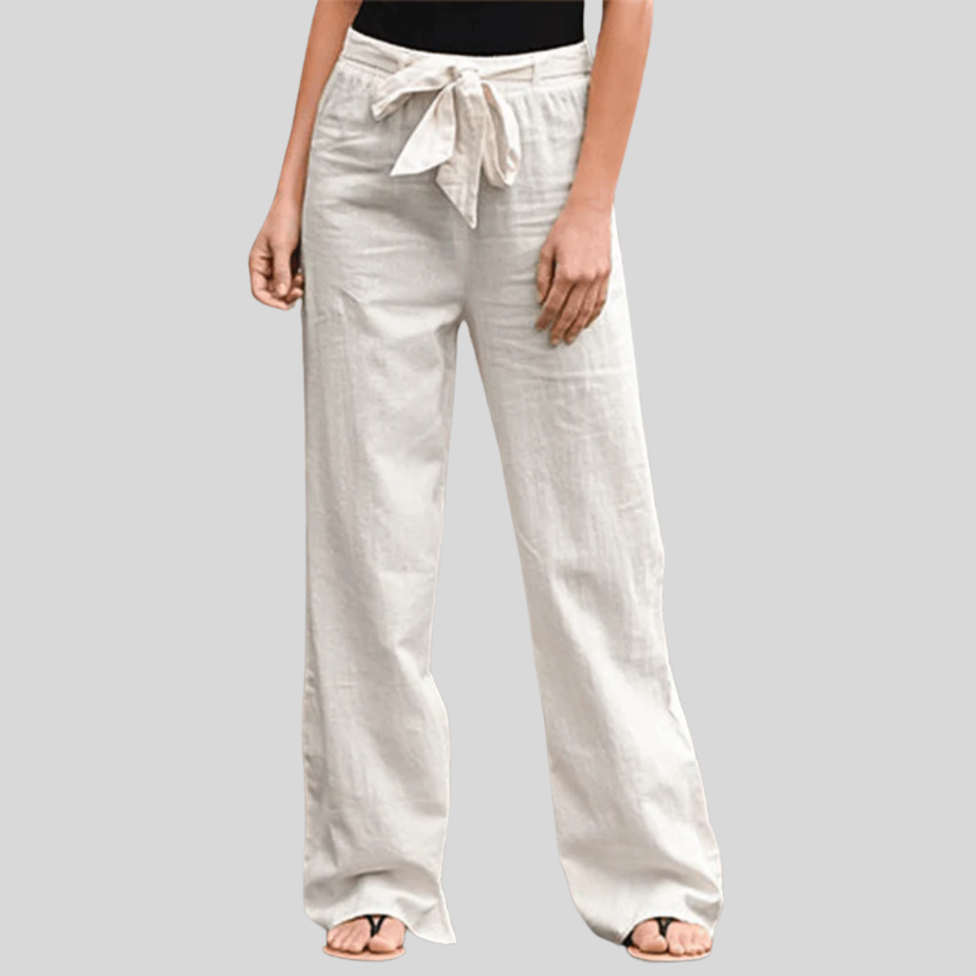 Joleen - Pantaloni Donna Relax con Cordonetto e Vita Elasticizzata