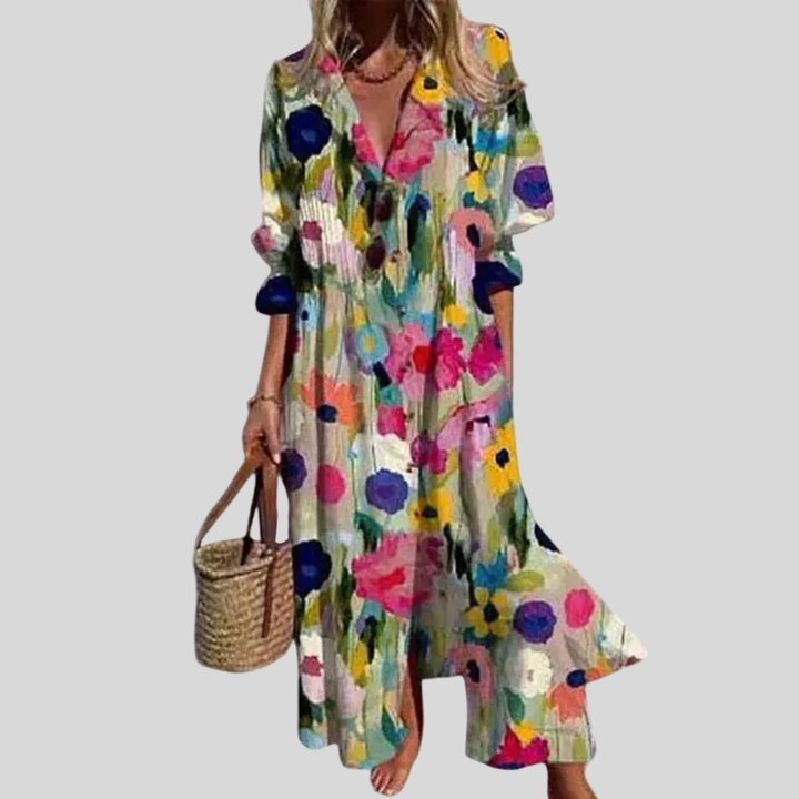 Zariah | Elegante Abito Maxi in Stile Bohémien