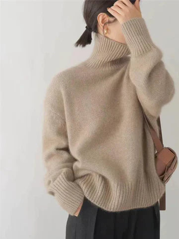 Amaya | Lussuoso Maglione in Cashmere con Collo Alto