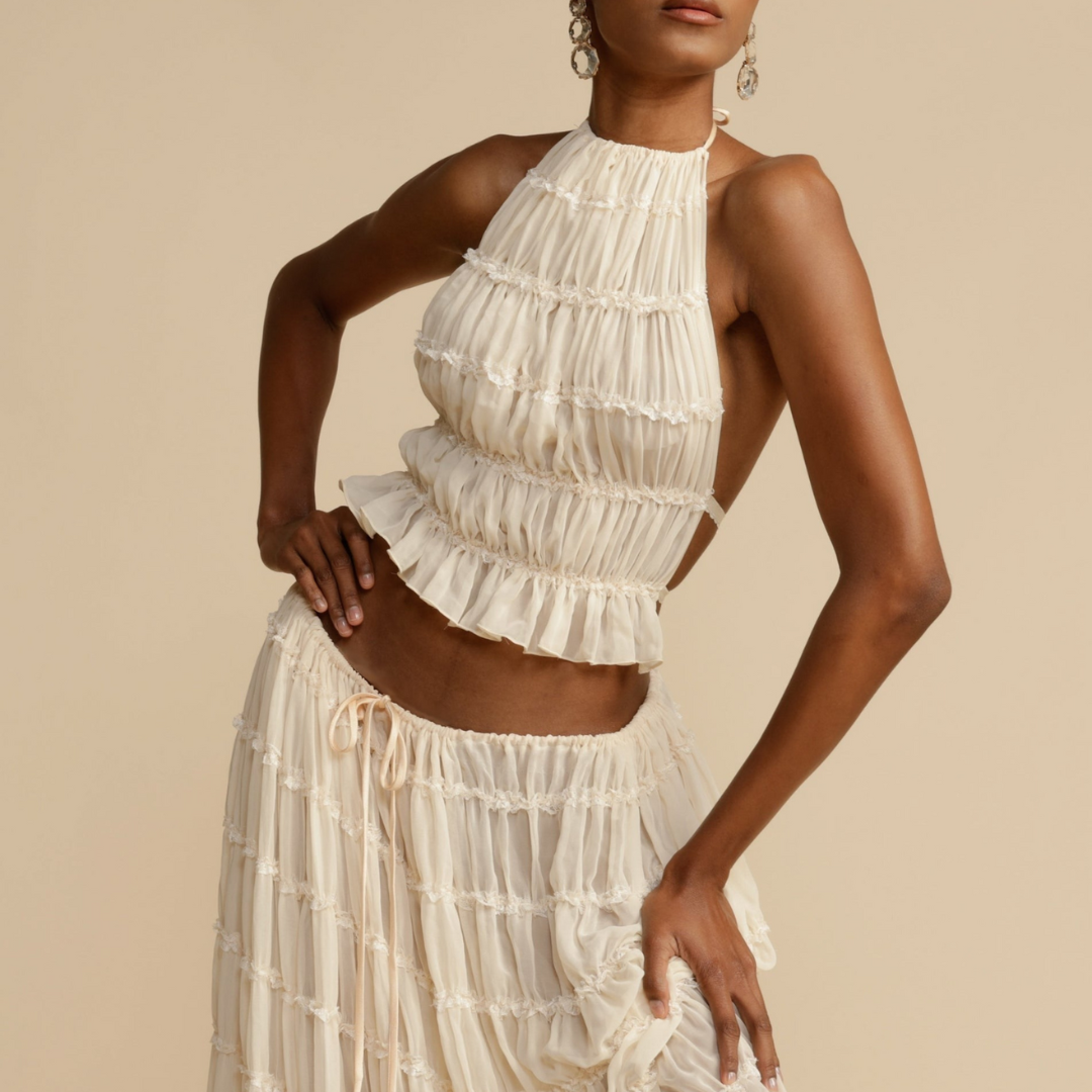 WENDY - Top con Spalline e Gonna Coordinata