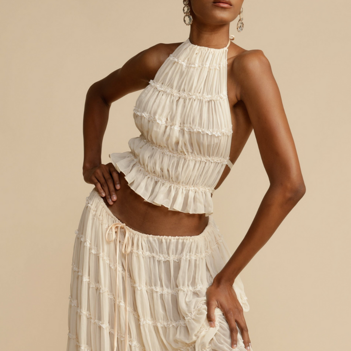 WENDY - Top con Spalline e Gonna Coordinata