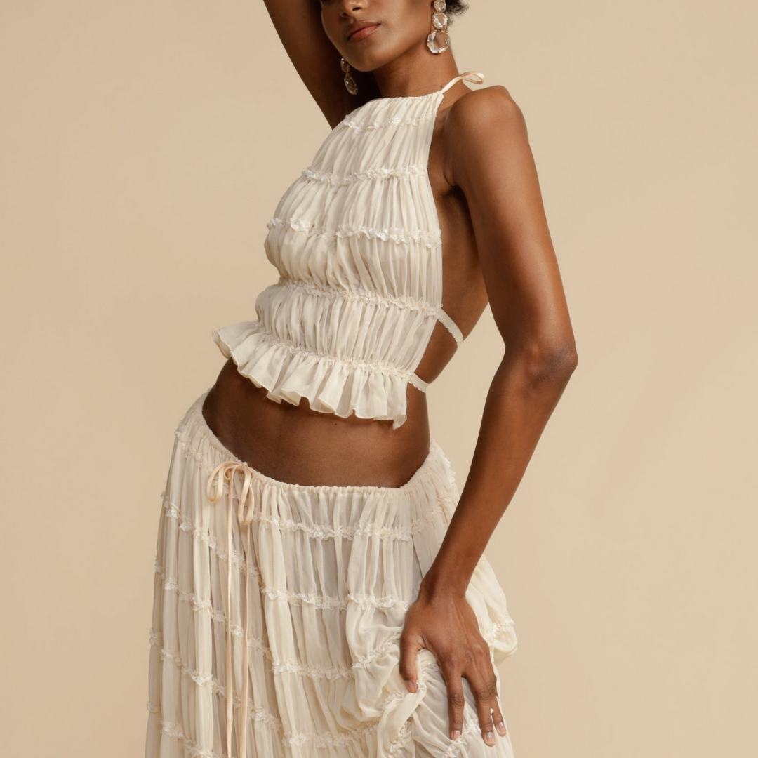 WENDY - Top con Spalline e Gonna Coordinata