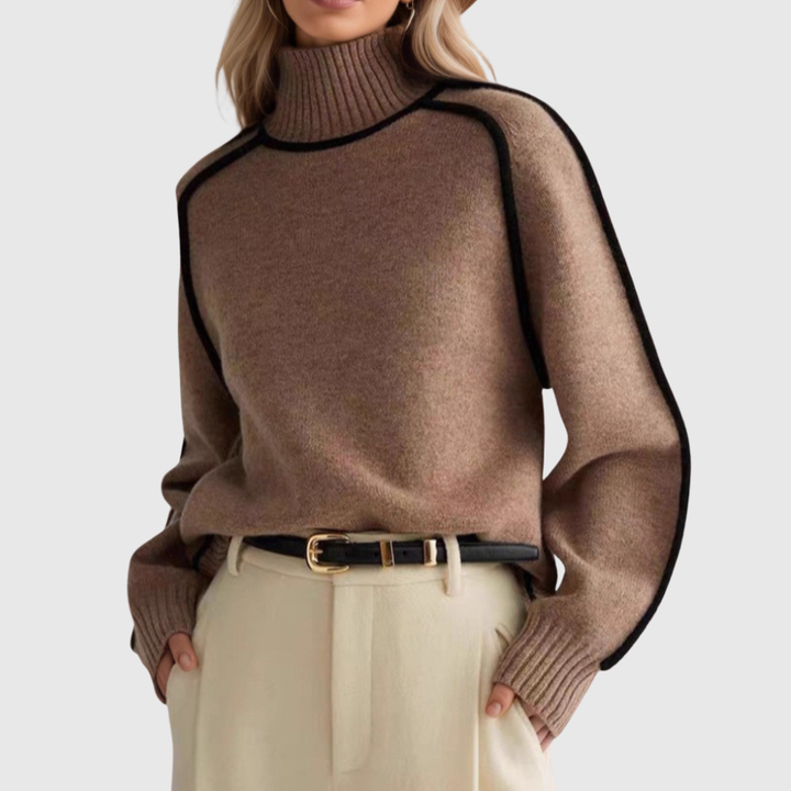 Donna | Elegante Maglione con Collo Alto