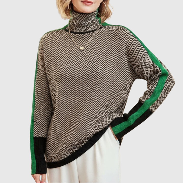 Eleanor | Luxe Herringbone Collo Alto