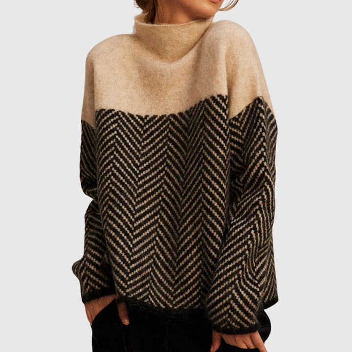"Norah | Maglione in Cotone con Collo Alto" can be rewritten as "Norah | Maglione in Cotone con Collo Alto Elegante".