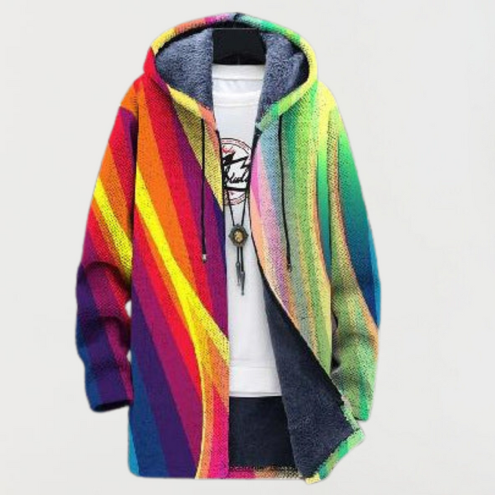 Tanja | Felpa con cappuccio a righe arcobaleno