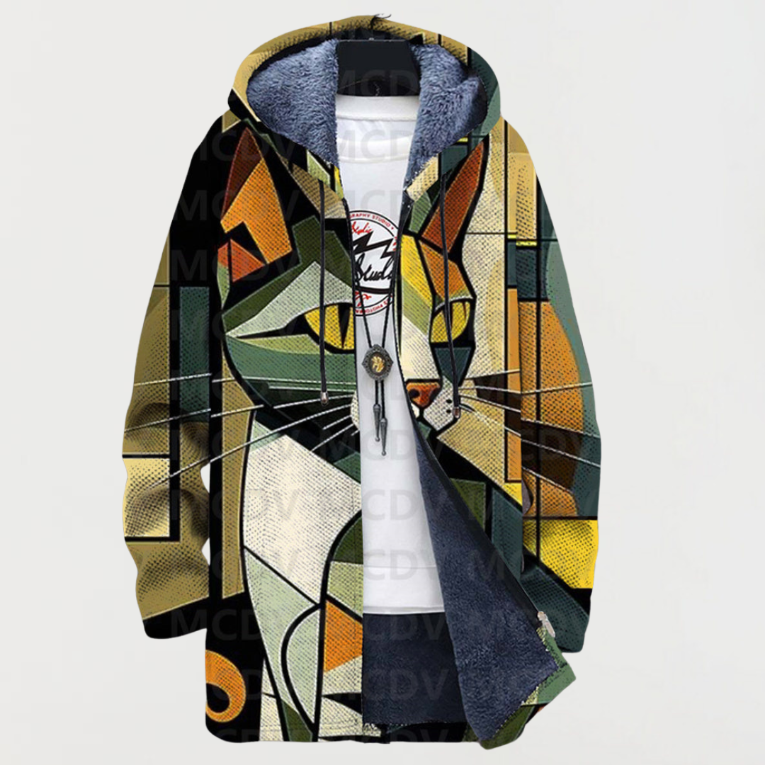 Gudrun | Giacca con cappuccio a fantasia geometrica