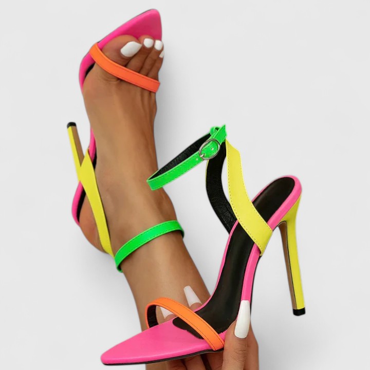 Olive - Stiletto Heels with a Deep V-Neck