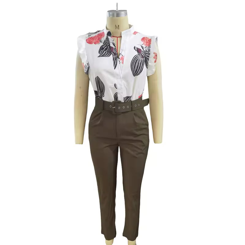 Florabel - Elegante Conjunto con Mangas Volantes