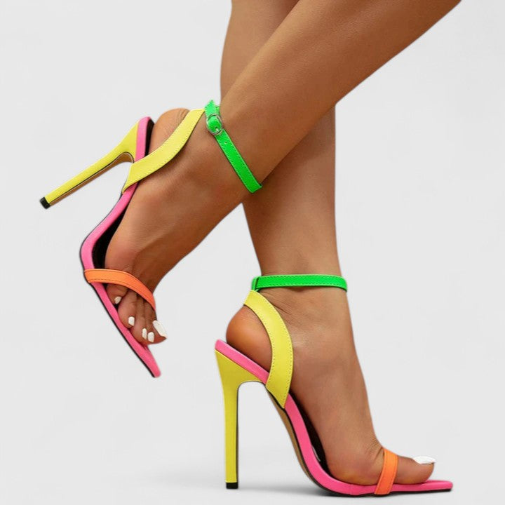 Olive - Stiletto Heels with a Deep V-Neck